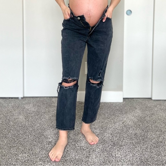 Abercrombie & Fitch Curve Love Ankle Straight Distressed Jeans - Size 29 / 8 - Picture 1 of 13